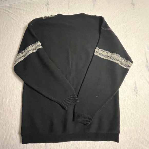 Protege Collection Mens XL Black Gray Textured Knit Sweater Pullover Vintage 3D - Picture 5 of 8